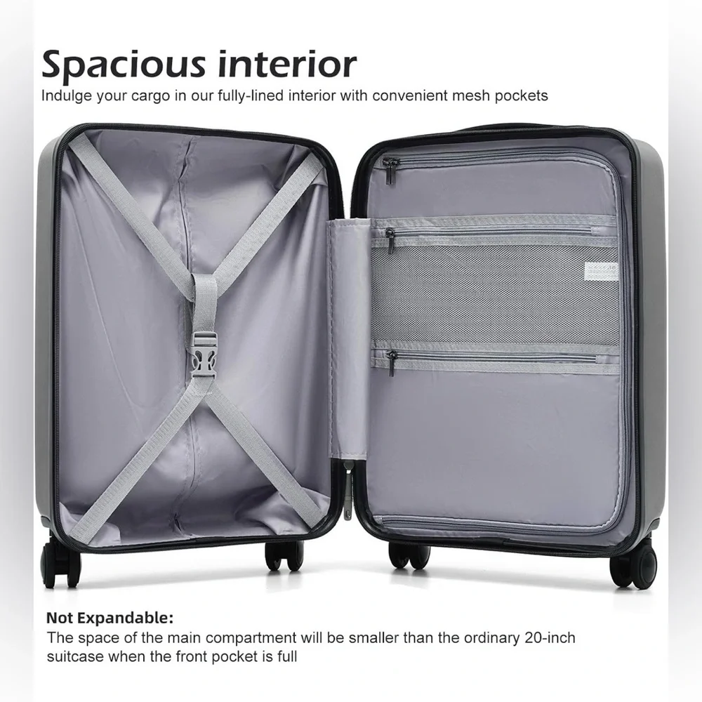 Hardshell Carry-On Spinner Suitcase - Gray